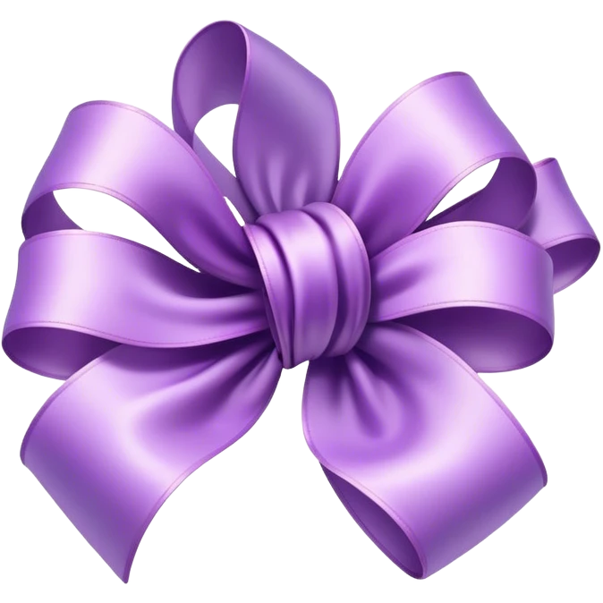 "An abstract, floating lilac bow with soft gradients, appearing weightless and gracefully twisting in the air."
 emoji