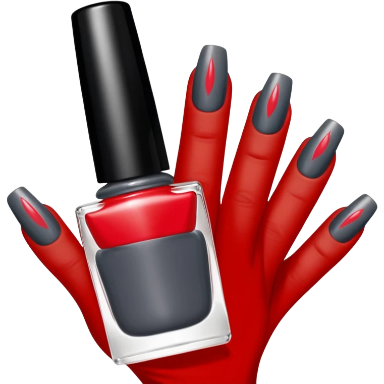 Christian Louboutin dark grey nail polish  emoji