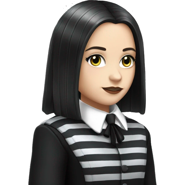 Nevermore Academy. Wednesday Addams. Black and gray Striped School uniform jacket. emoji