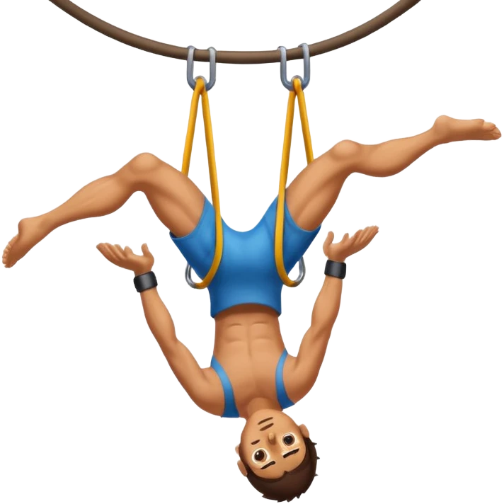 climber hanging on upside down emoji
