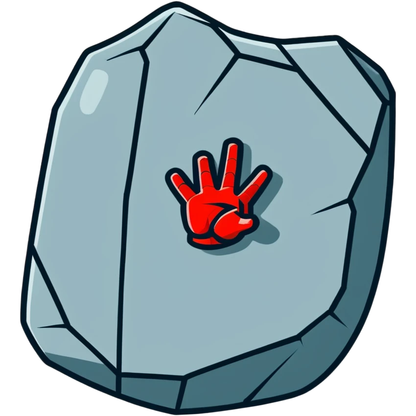 Spider-Man's hand making the rock symbol, cartoon sticker emoji