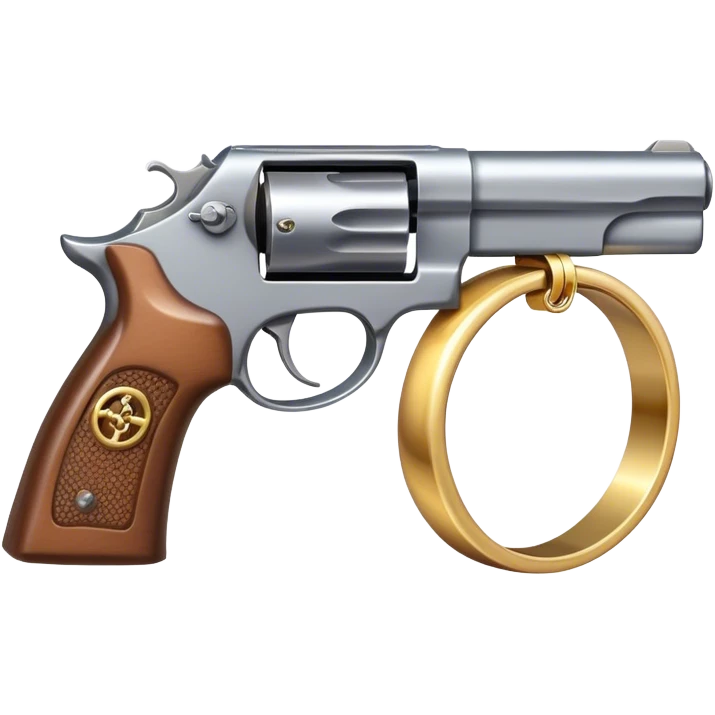 Pistol with a wedding ring emoji