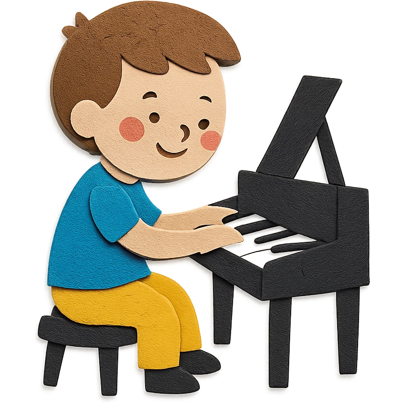 child playing piano emoji