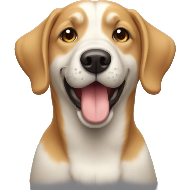 Un chien heureux qui fume emoji