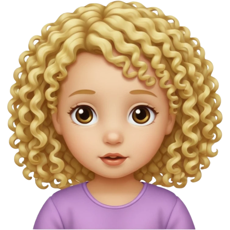 kıvırcık saçlı kız bebek kumral emoji