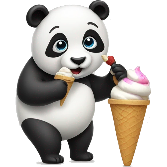 Panda eating ice cream emoji