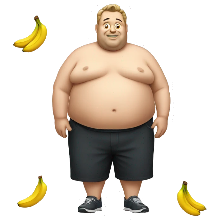 Fat Man with bananas  emoji