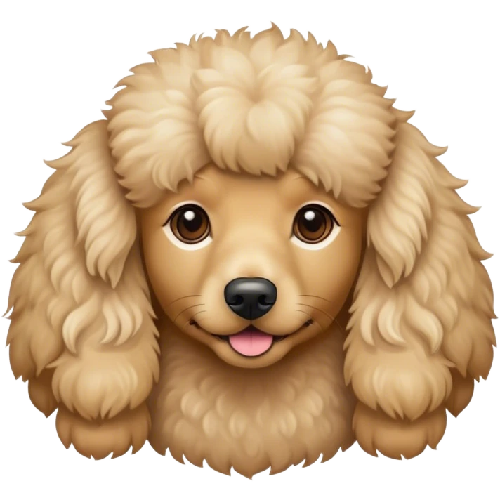 Fluffy tan dog small long poodle hair  emoji