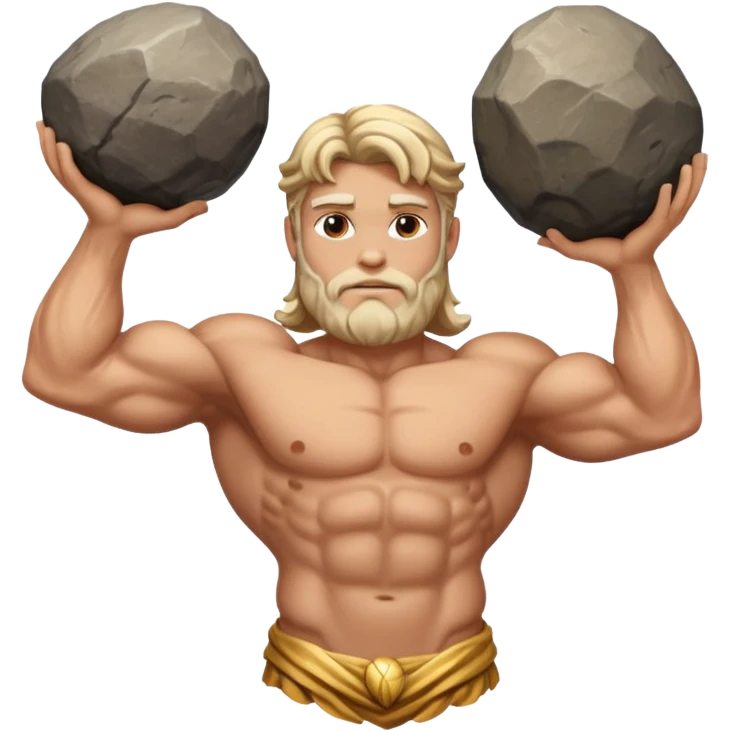 Atlas the greek god with a big rock  emoji