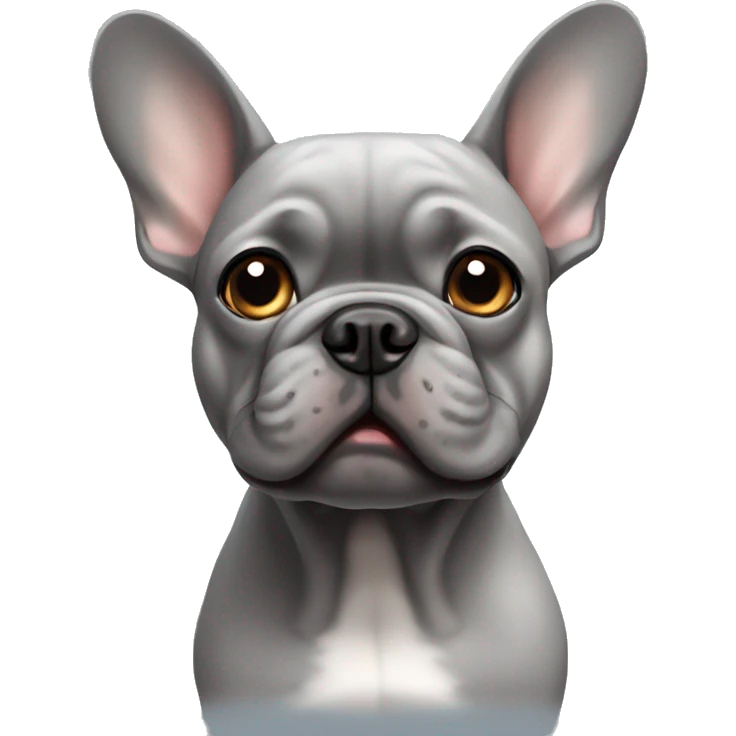grey French bulldog emoji