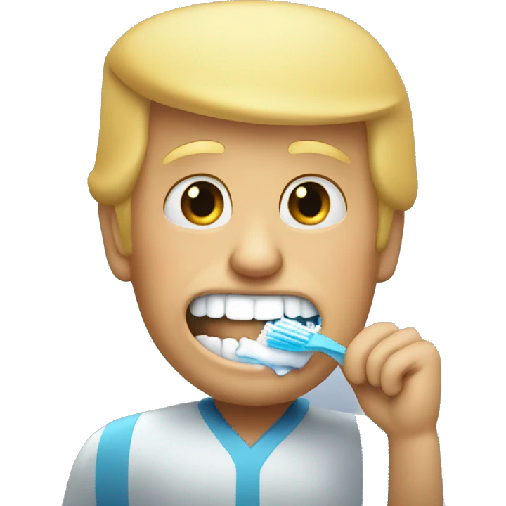 Donald trump brushing his teeth  emoji