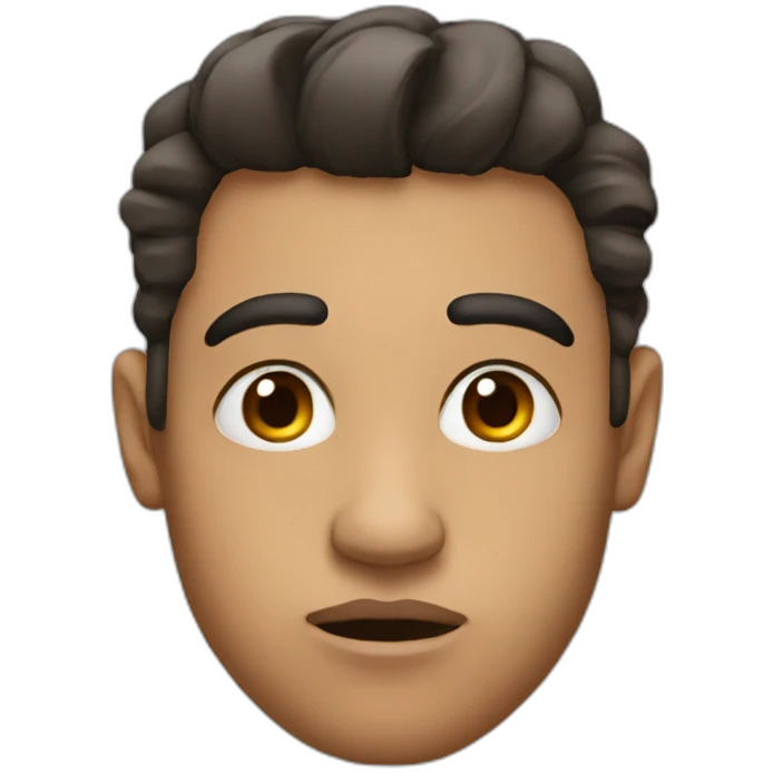 raised eyebrow with big lips emoji