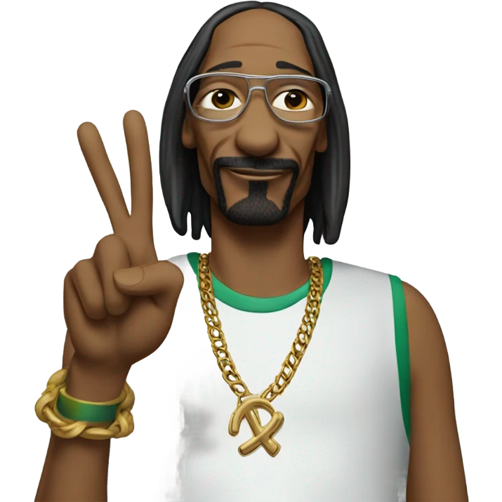 Snoop dogg doing the peace sign emoji