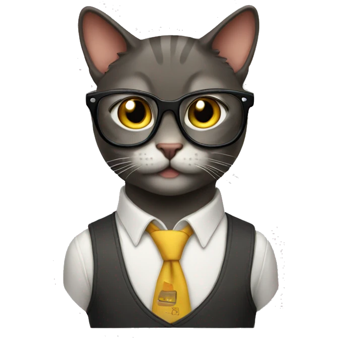 Nerd cat emoji