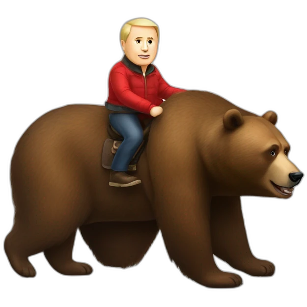 Vladimir Poutine rides a bear emoji