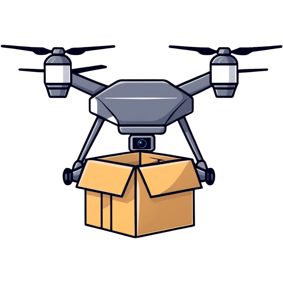 delivery drone with package emoji