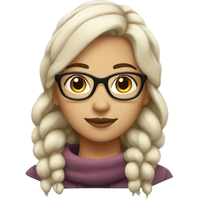 Geek-like winter girl emoji