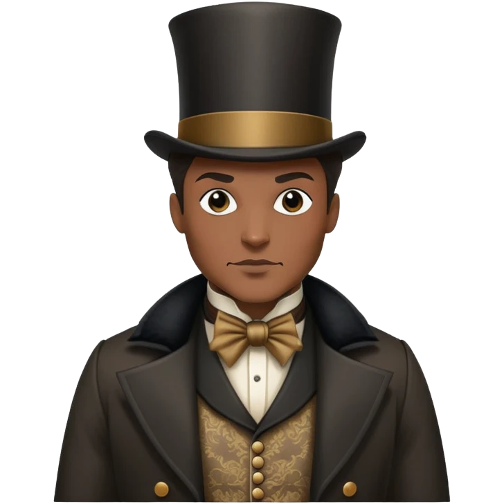 Batman wearing Victorian era clothes with top hat and coat emoji