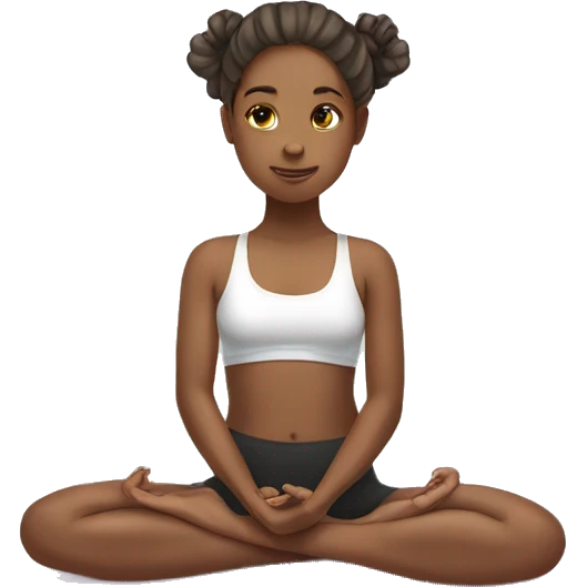 Girl doing yoga with bow in hair emoji