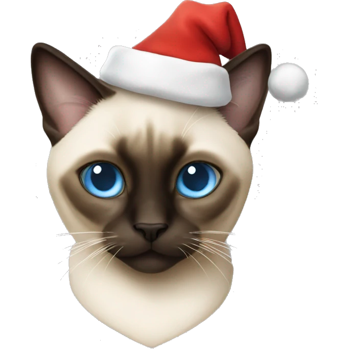 siamese cat with santa hat emoji