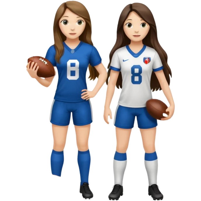Long Haired Football Players, Female player, full body emoji