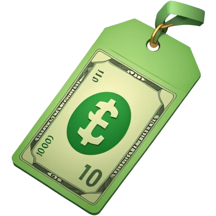 tag with cash bills emoji