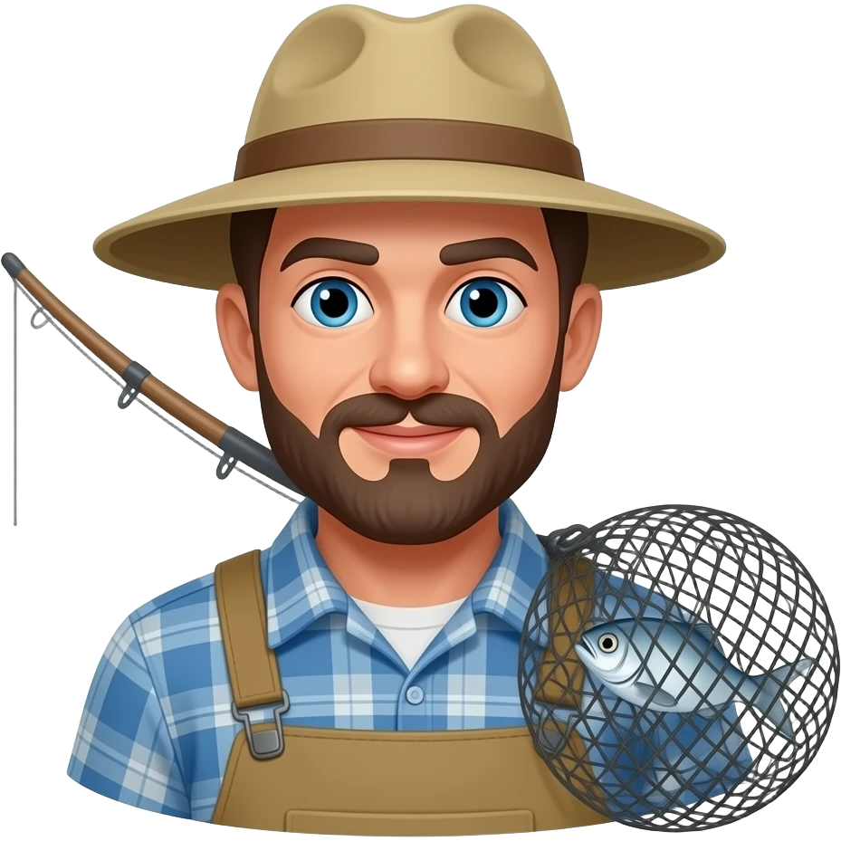 pescadores con trampas de peces emoji