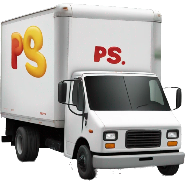 Boxtruck with letters "PGS” on the side emoji
