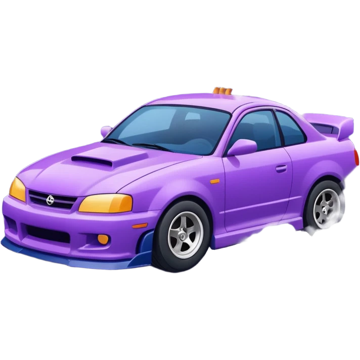 Purple and navy blue car doing a drift. emoji