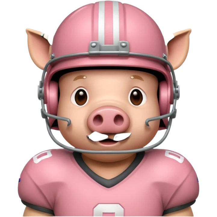american football player pig with emoji