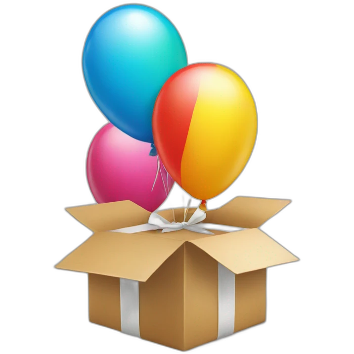balloons from gift box emoji