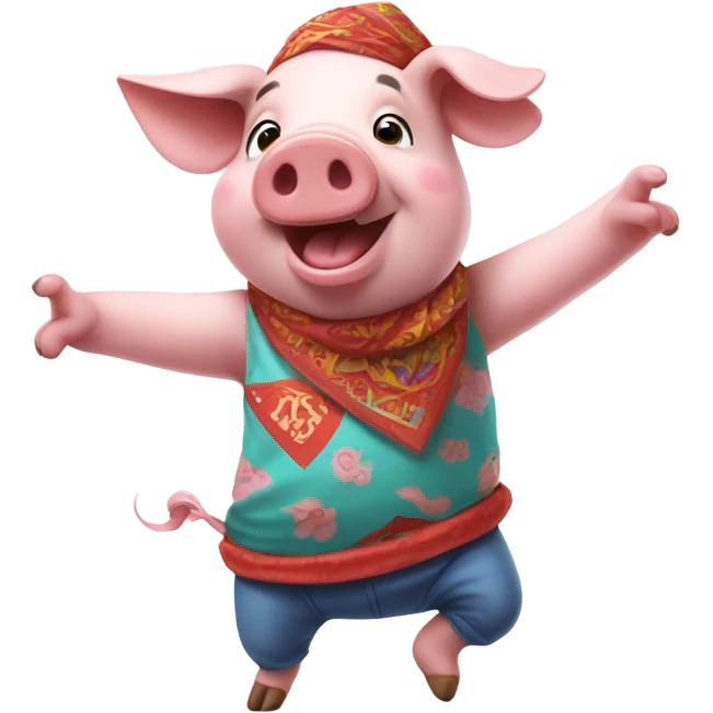 Dancing pig emoji