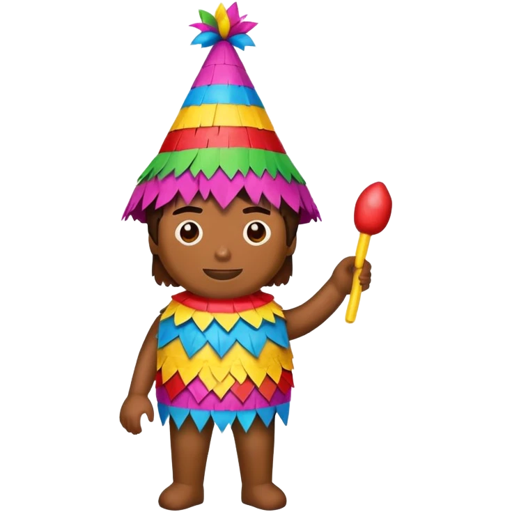 Someone putting on a piñata costume emoji