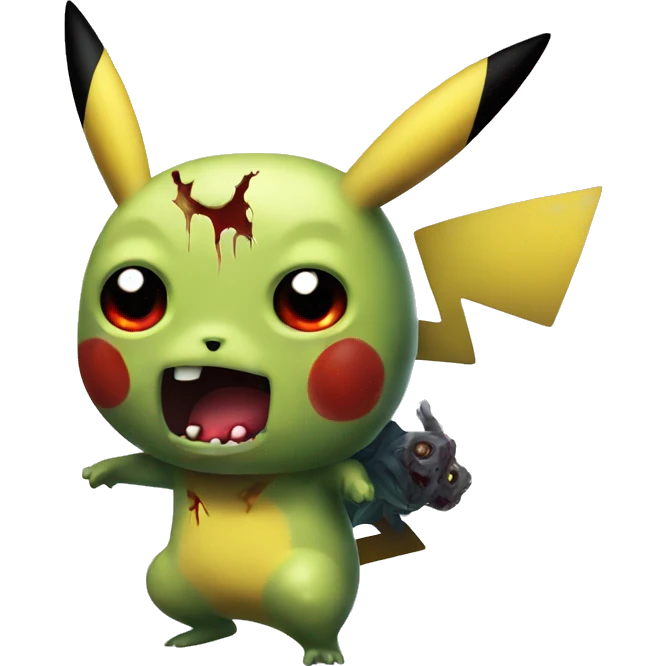 pikachu turning  zombie  emoji