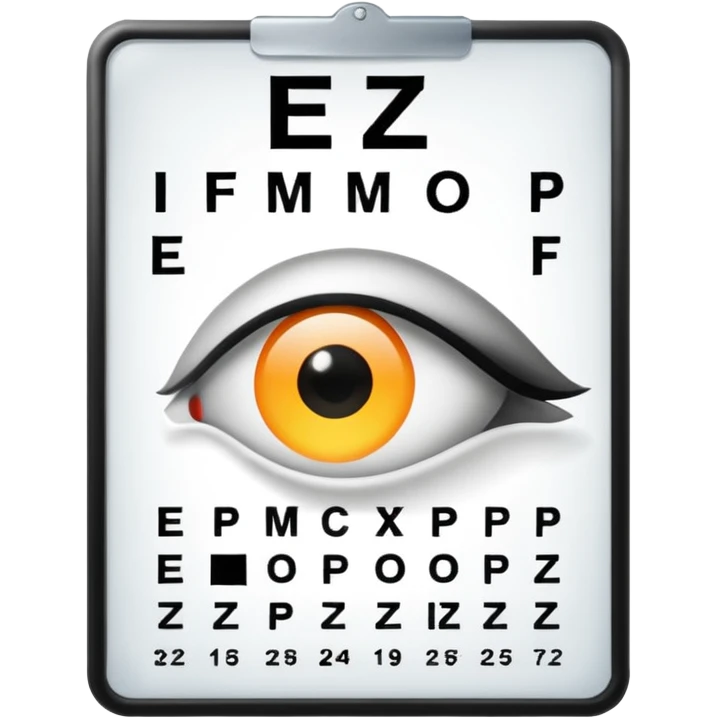 eye chart with a highlighted letter emoji