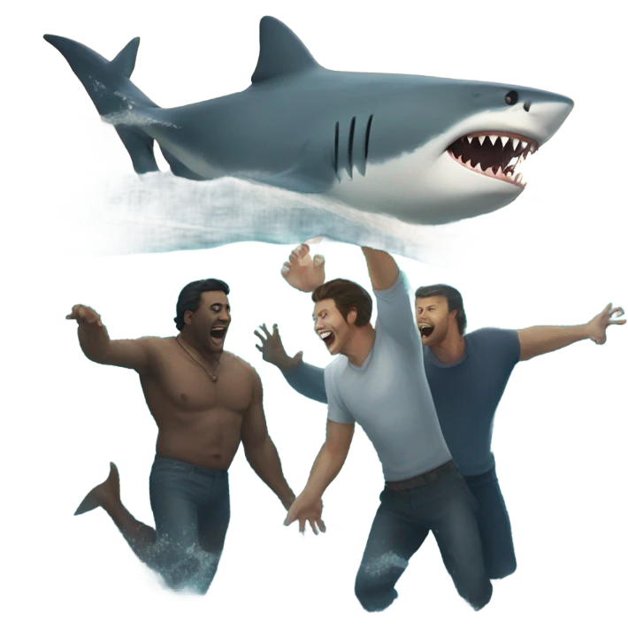 Shark and men emoji