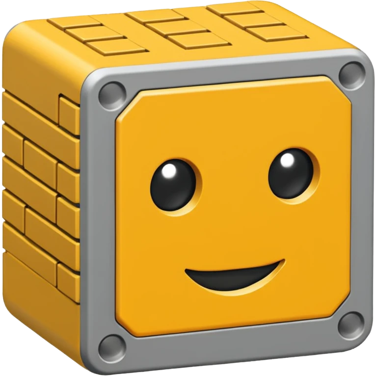 pixelated block with code brackets {} on it emoji
