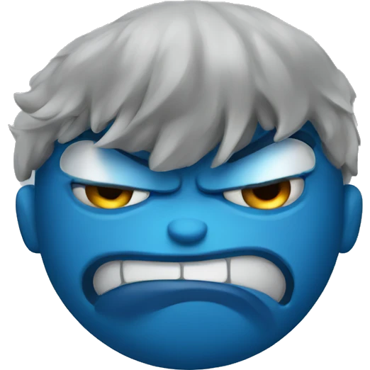 Angry blue emoji
