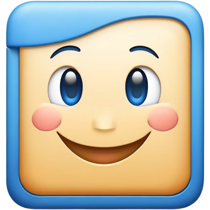 Mac Finder logo, blue square with happy face emoji