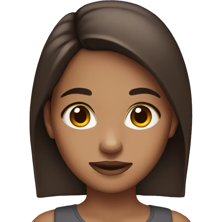 Brunette girl with brown eyes emoji