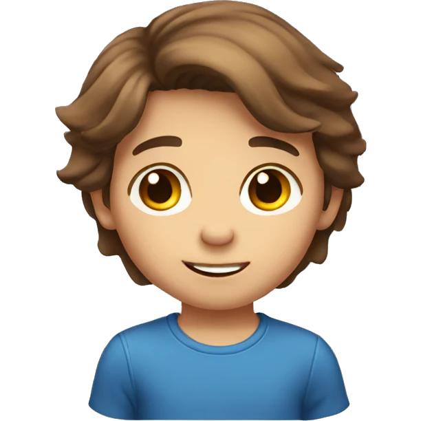 Boy brown hair, 5 years old emoji