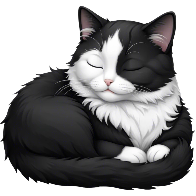 tuxedo cat sleeping emoji