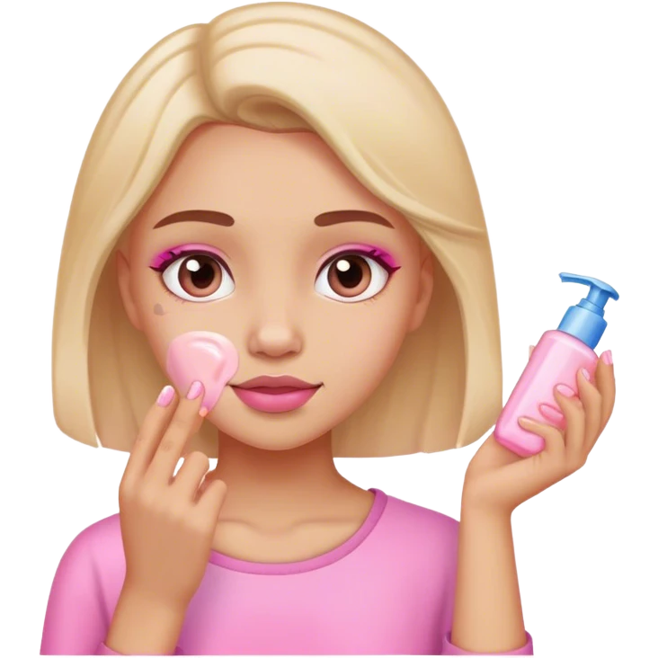 pink girl skincare routine emoji