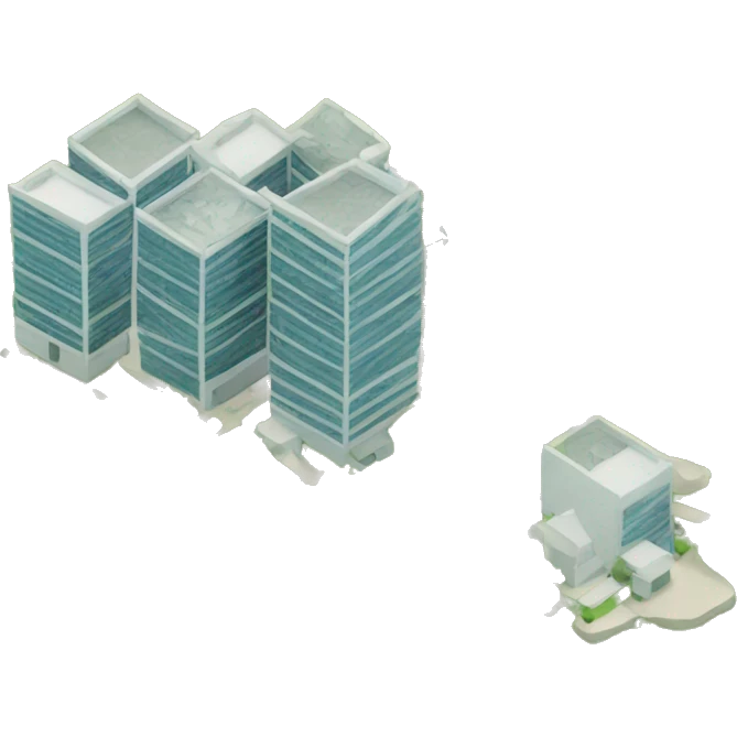 terrain Map with modern building emoji