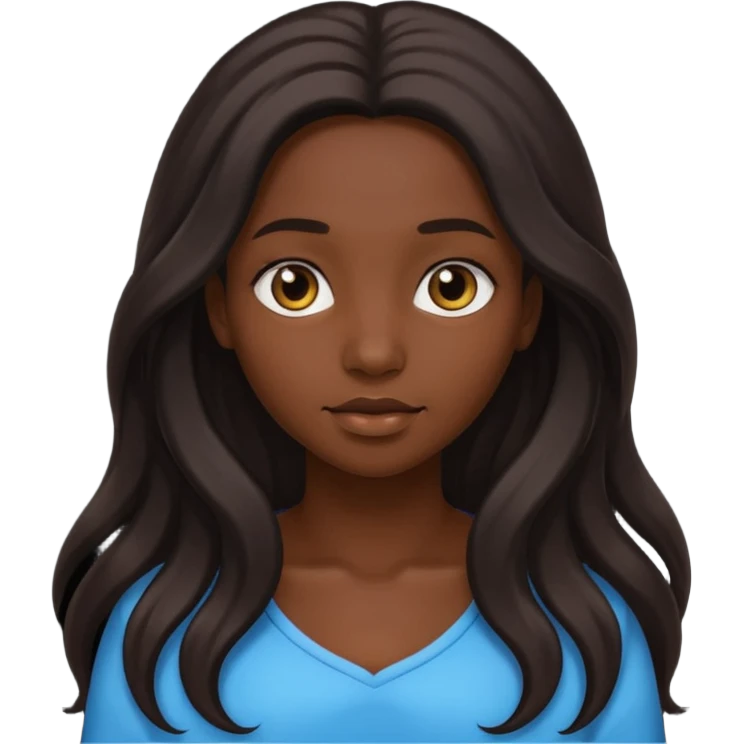 dark skin long hair girl emoji