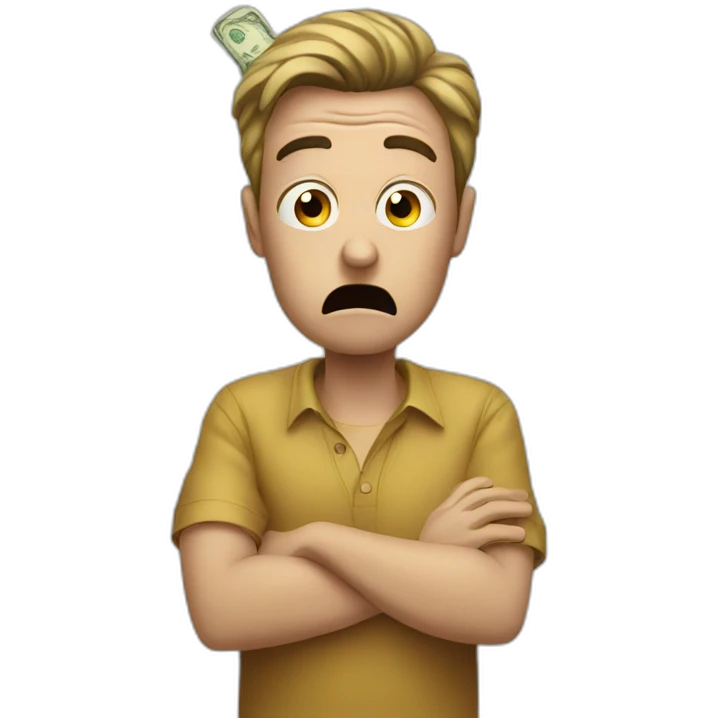 scared man and money emoji