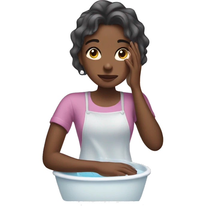 girl washes her face emoji