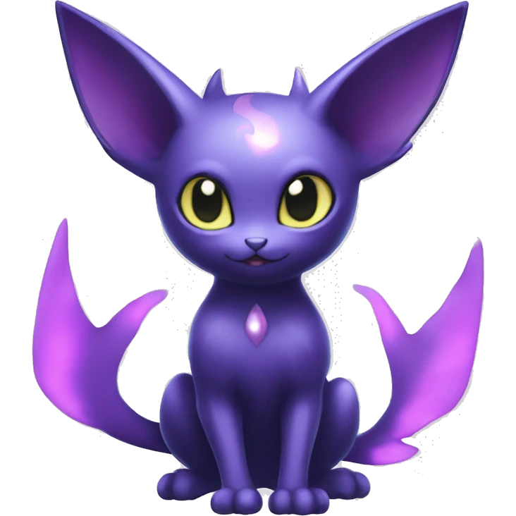 Shiny Cute Kawaii Ethereal Dark Noibat-Delcatty-Espeon-fusion-hybrid full body emoji