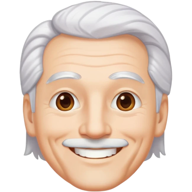 "- Nam
- 50 tuổi
- Da trắng
- Tóc bạc, lông mày trắng
- Cười mỉm
" emoji