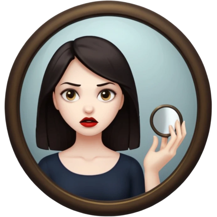 killer in mirror behind woman emoji